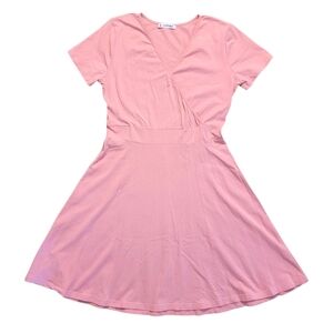 Lunarable Women's V-Neck Dress Short Sleeve